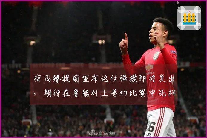 宿茂臻提前宣布这位强援即将复出，期待在鲁能对上港的比赛中亮相